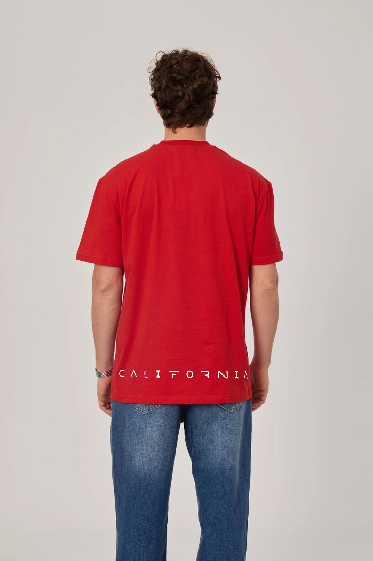 red -LA California- Printed Oversize T-Shirt