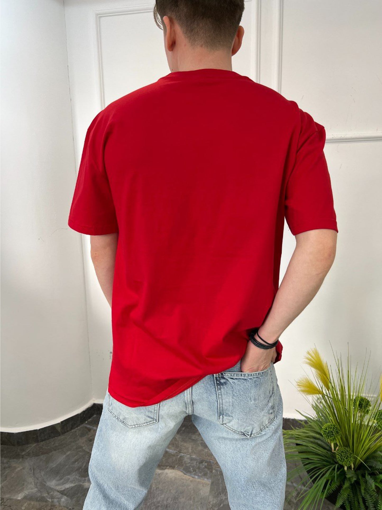 Red Basic Oversize T-Shirt