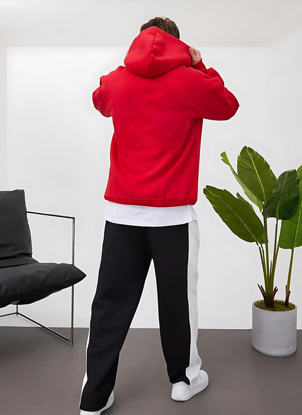 Red Basic Oversize Hoodie