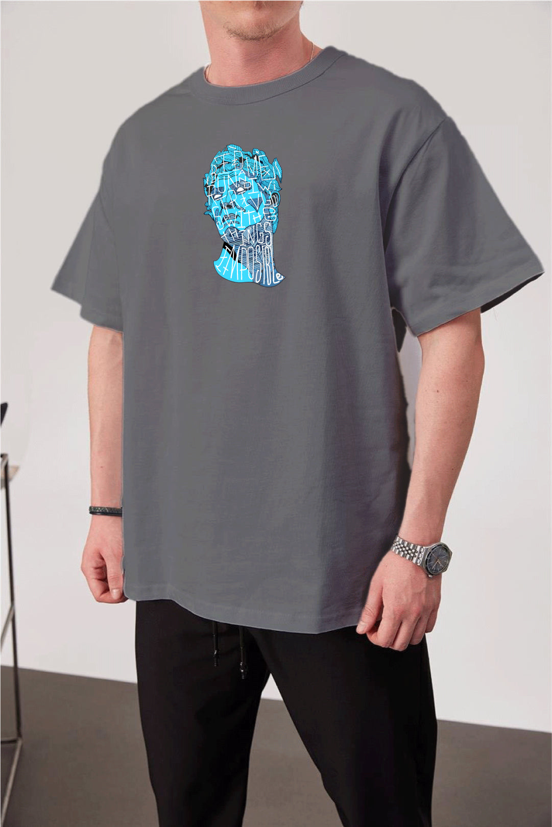 Smoked -Sculpture- Printed Oversize T-Shirt