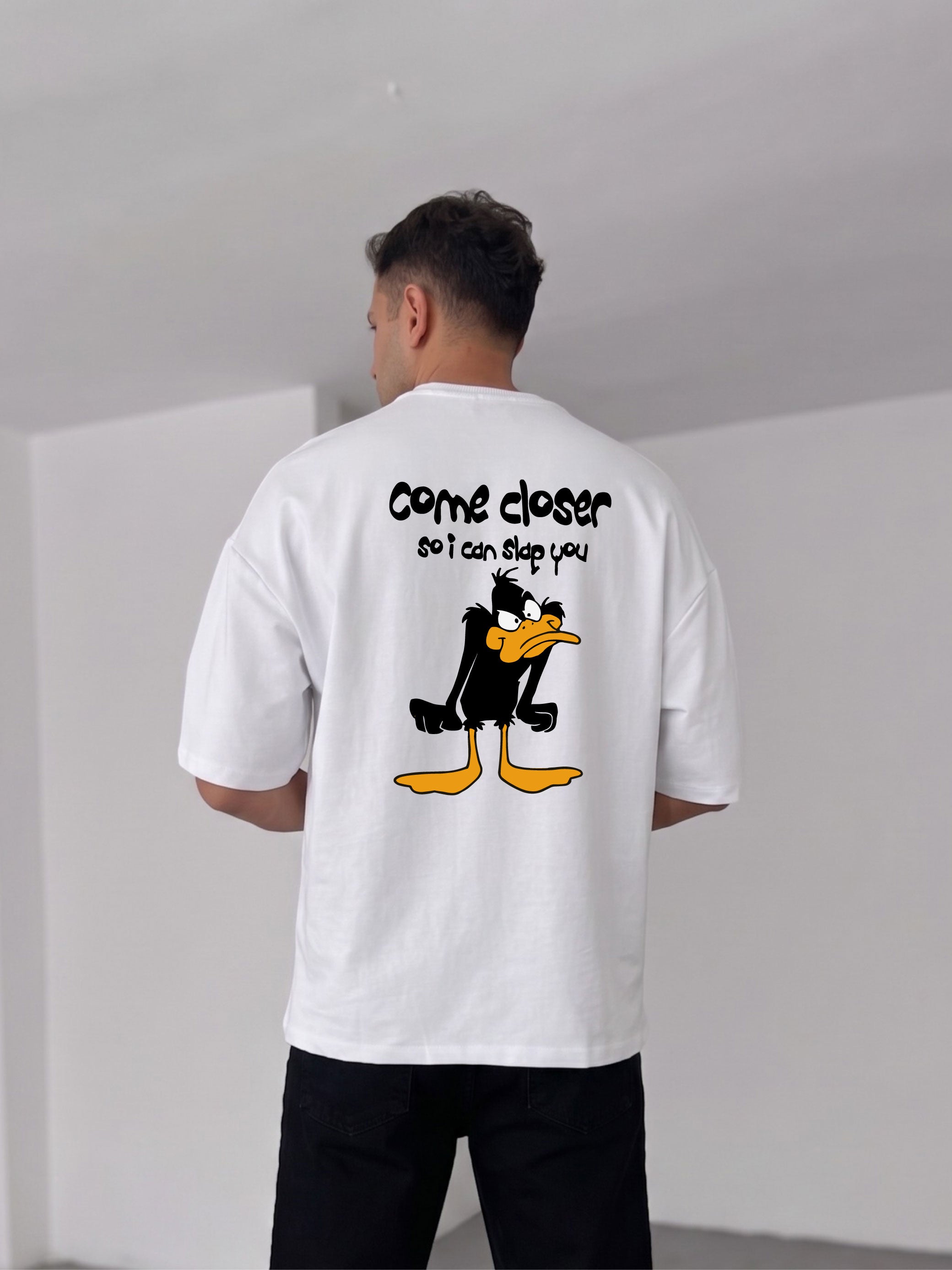 Premium White -Slap- Printed Oversize T-Shirt