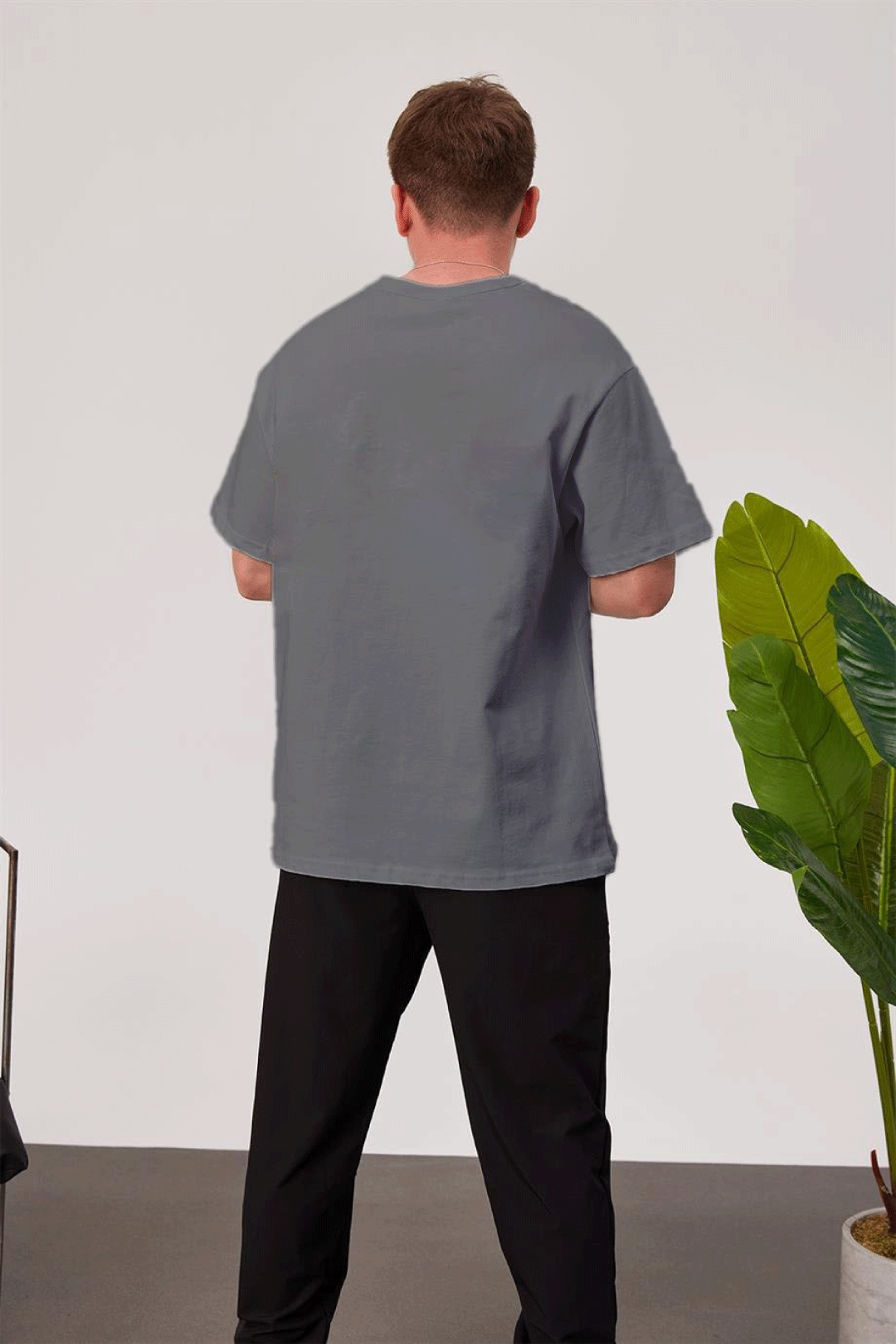 Smoked -Overthinking- Printed Oversize T-Shirt