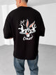 Premium Black -Stay Crazy- Printed Oversize T-Shirt