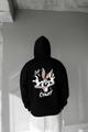 Black -Stay Crazy- Printed Oversize Hoodie
