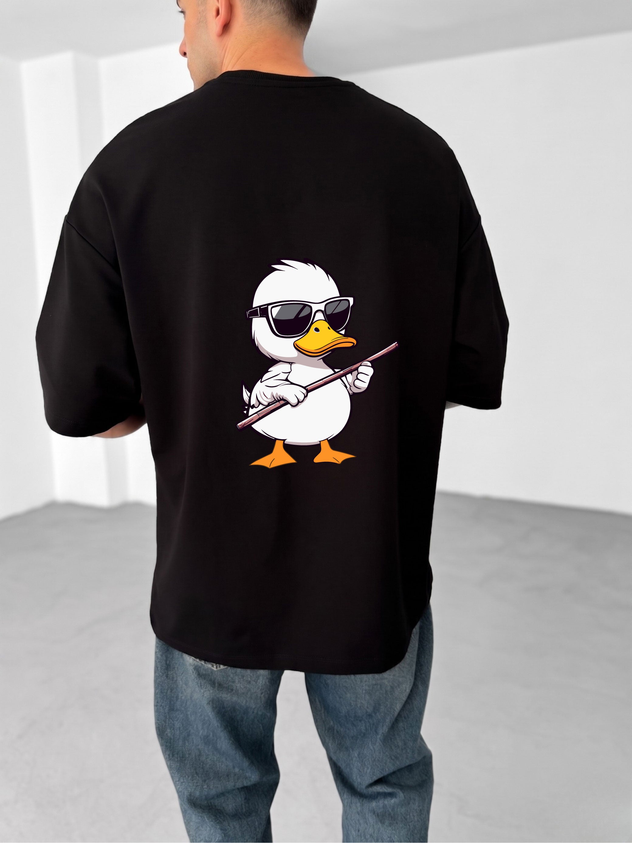 Premium Black -Stick- Printed Oversize T-Shirt