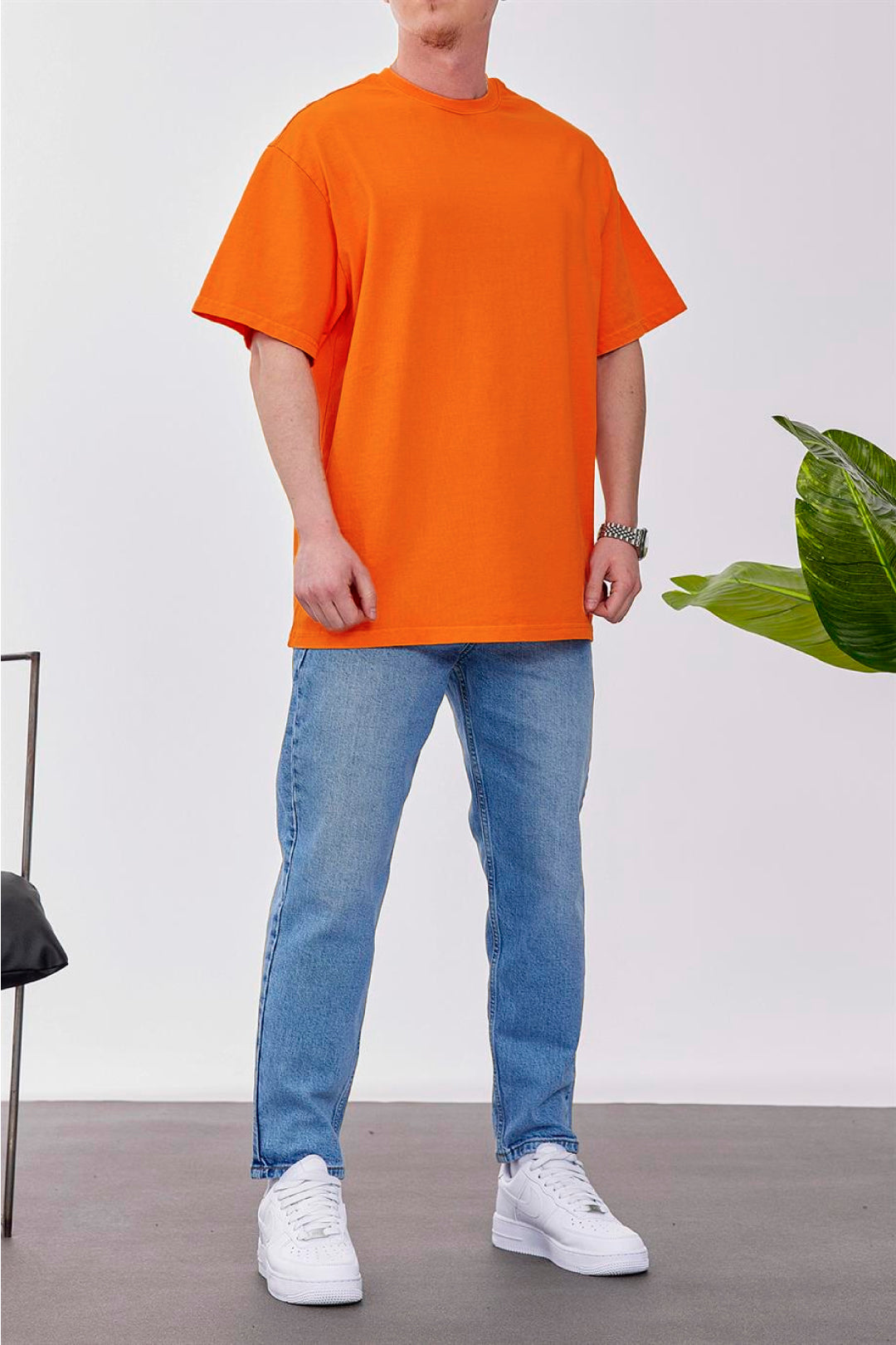 Orange -Forgive- Printed Oversize T-Shirt