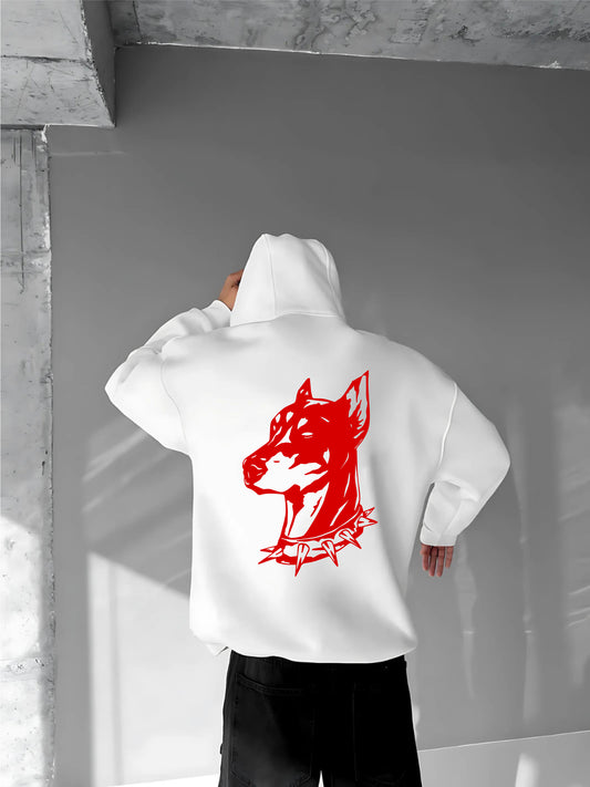 White -Cthdream- Printed Oversize Hoodie