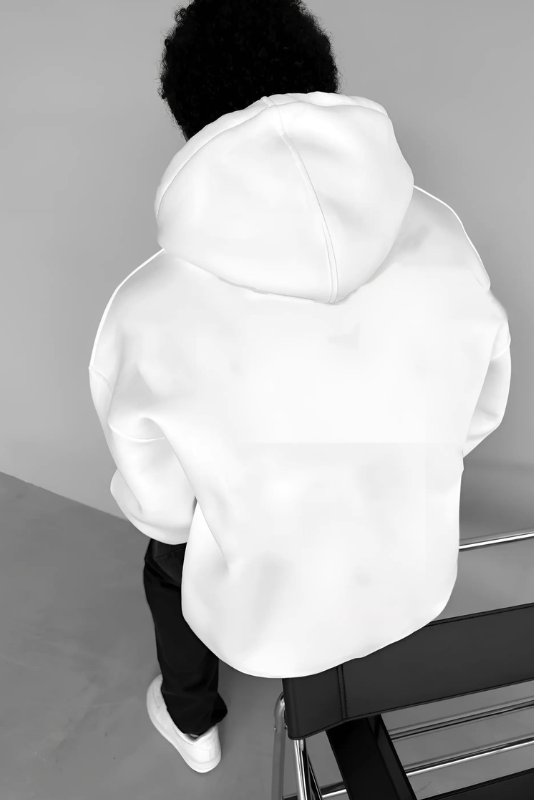 White Basic Oversize Hoodie