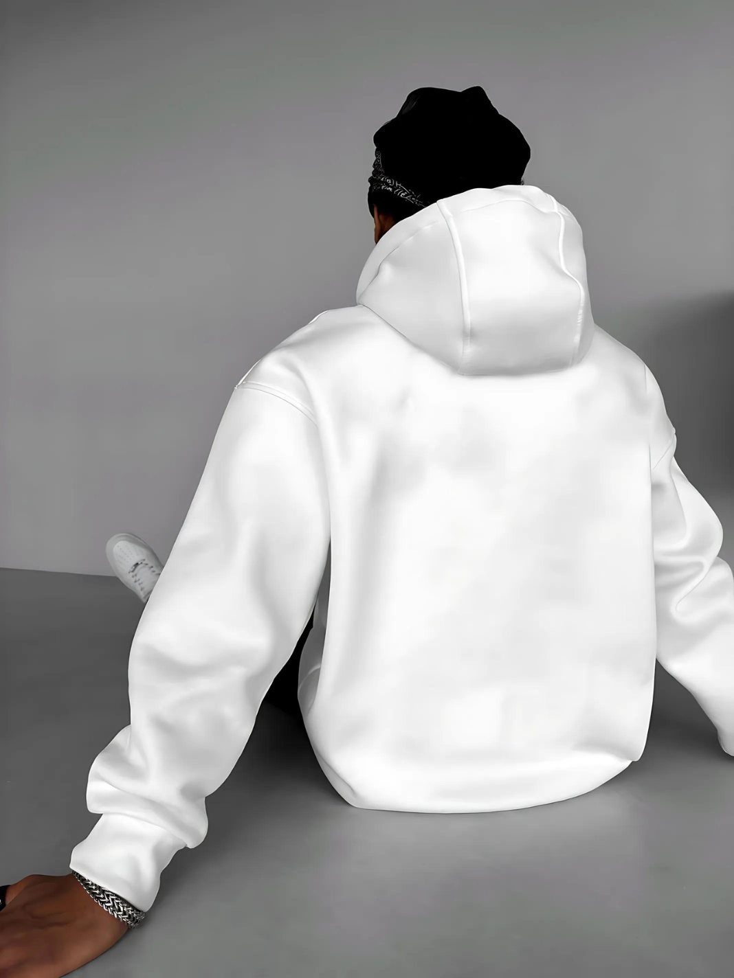 White Basic Oversize Hoodie