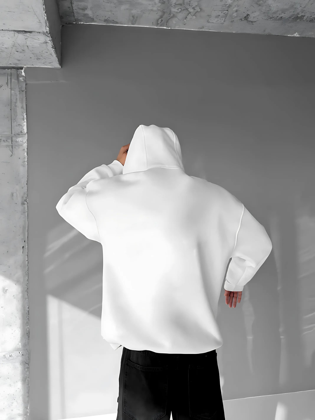 White Basic Oversize Hoodie