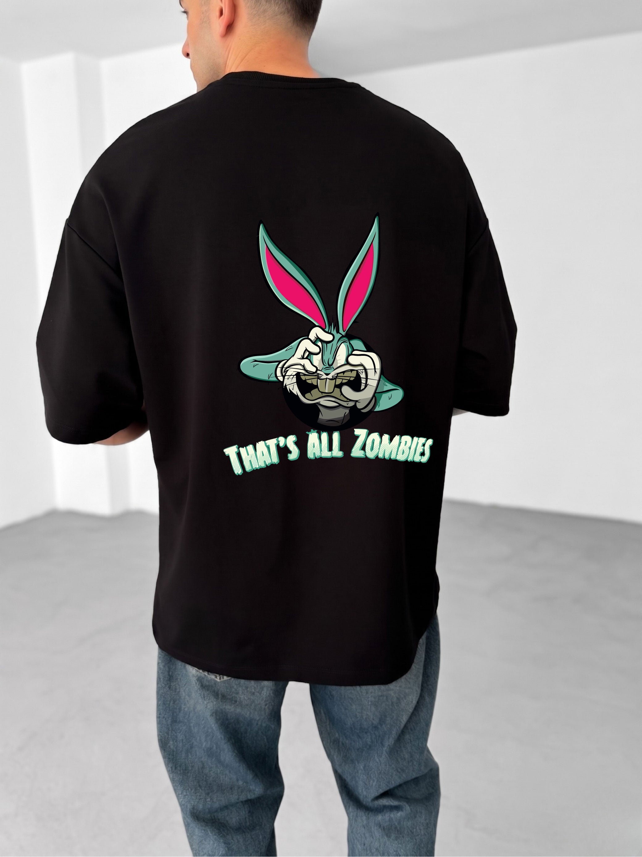 Premium Black -Zombies- Printed Oversize T-Shirt